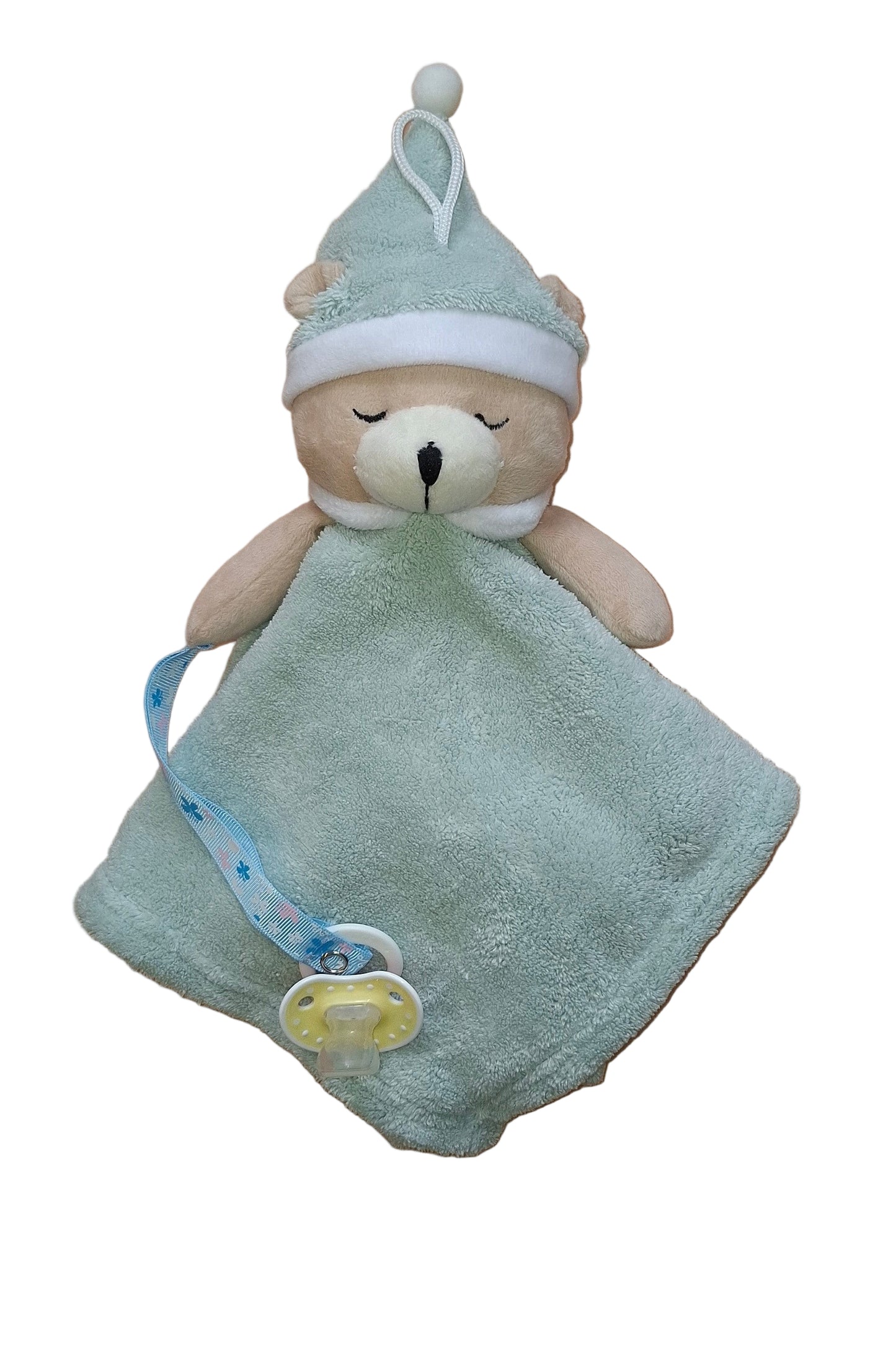 Green pacifier cuddly bear