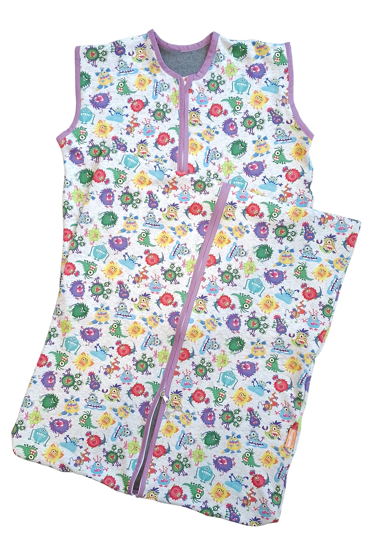 Jogging Sleeping Bag Cream Short Pink with Lock