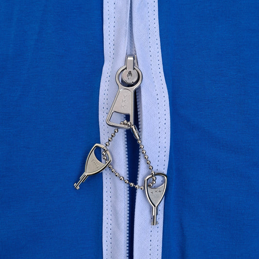 Zomer Slaapzak blauw kort met slotje