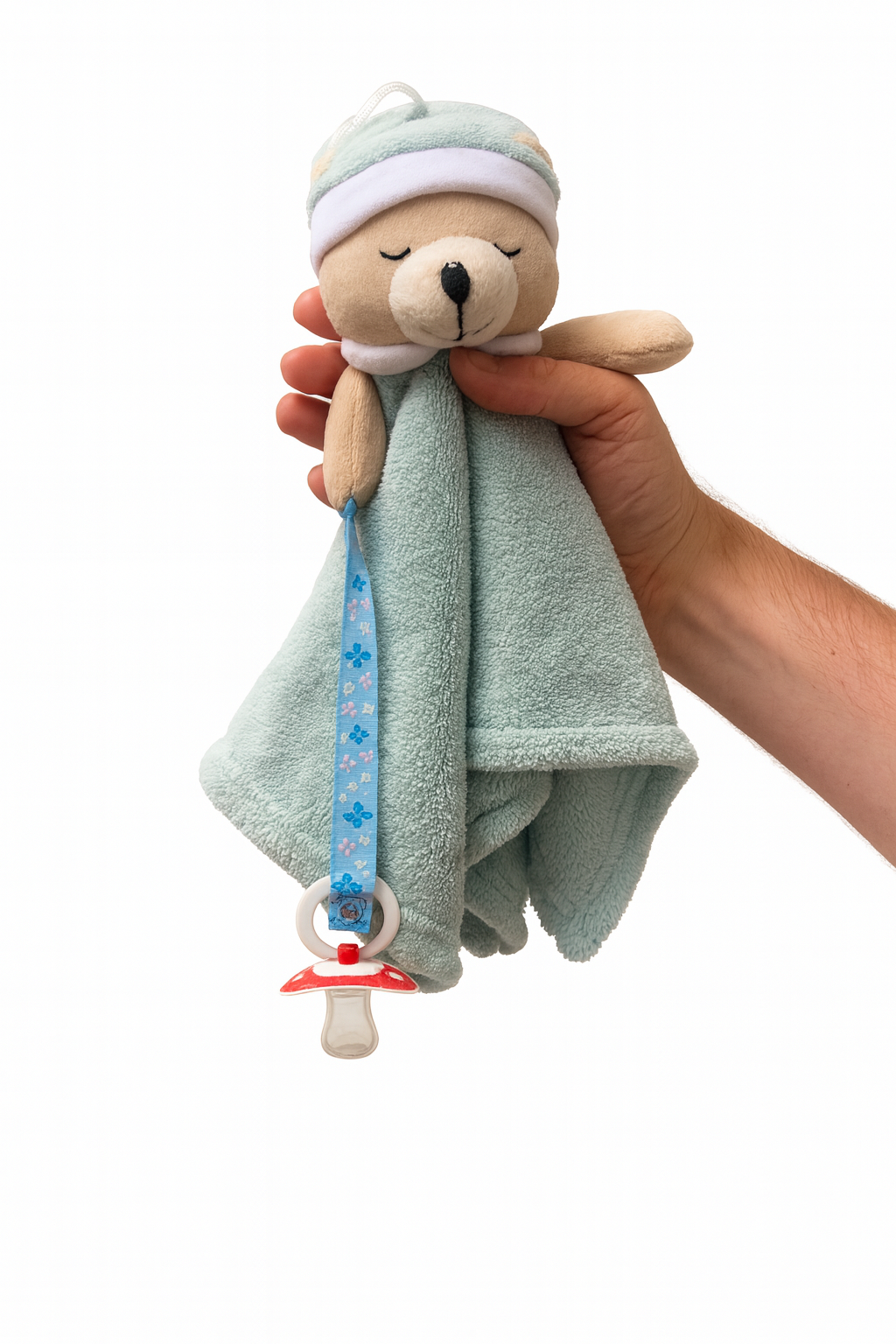 Green pacifier cuddly bear