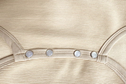 Romper Rib Bamboo cream short sleeves