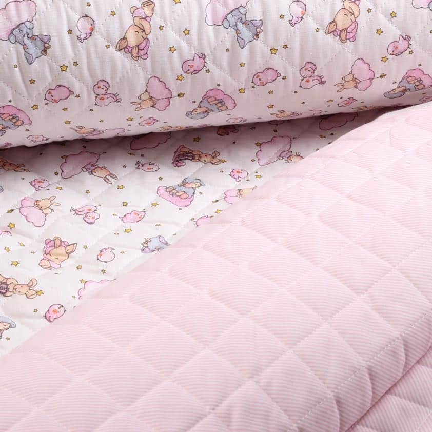 Quilted Sleeping bag baby Pink clouds Long sleeves