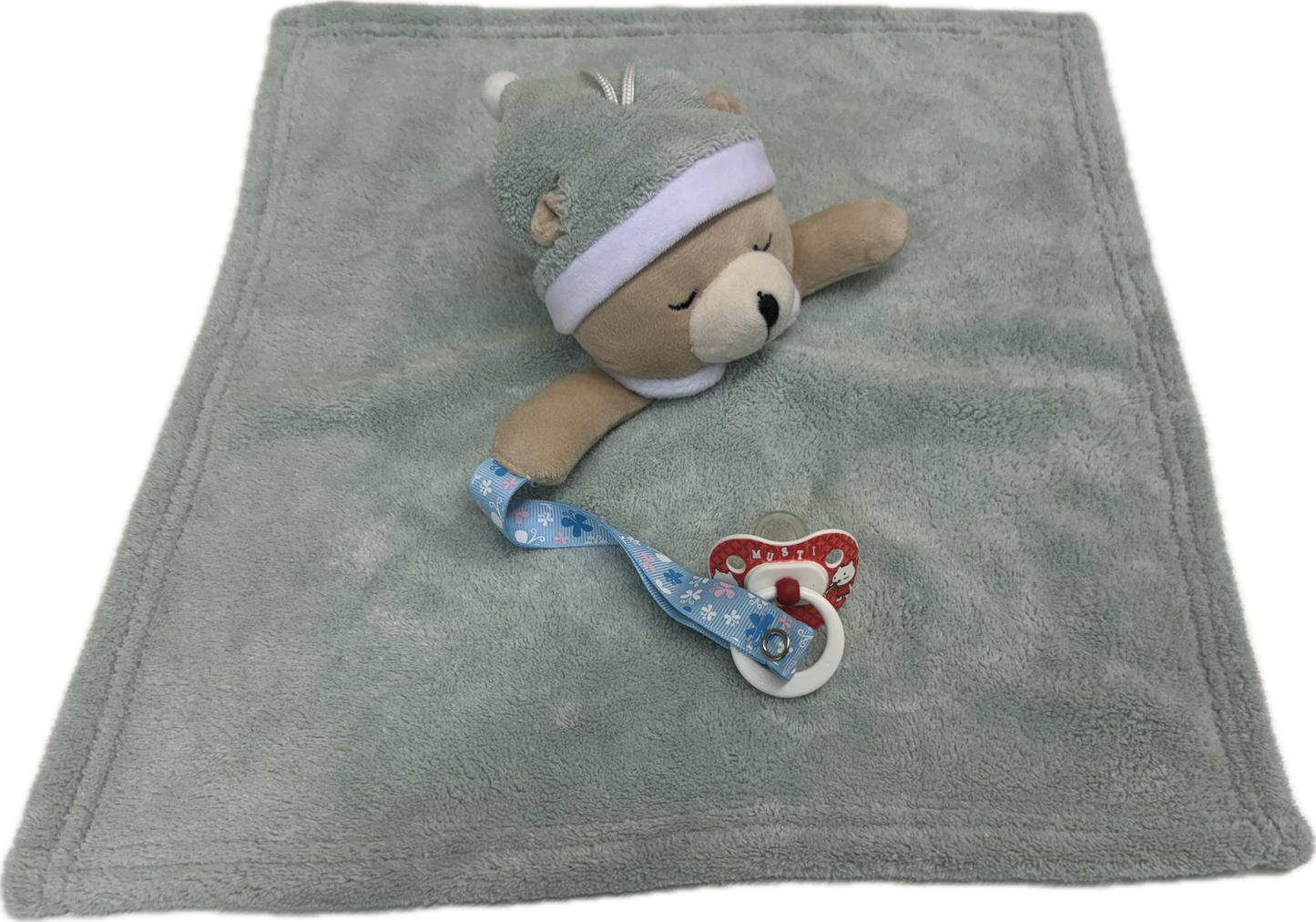 Green pacifier cuddly bear