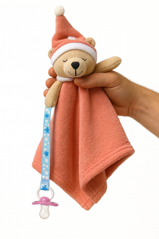 Pink pacifier cuddly bear