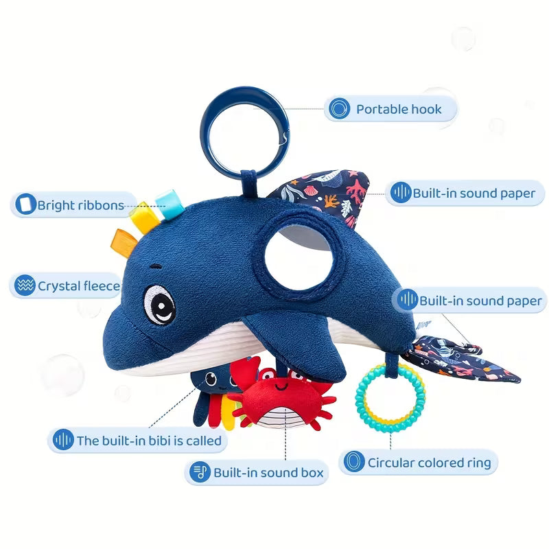 Activiteiten knuffel walvis met spiegel