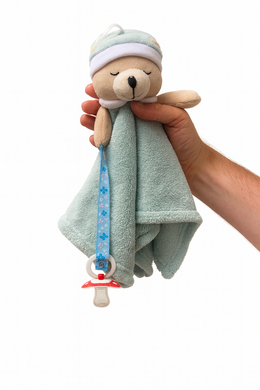 Green pacifier cuddly bear