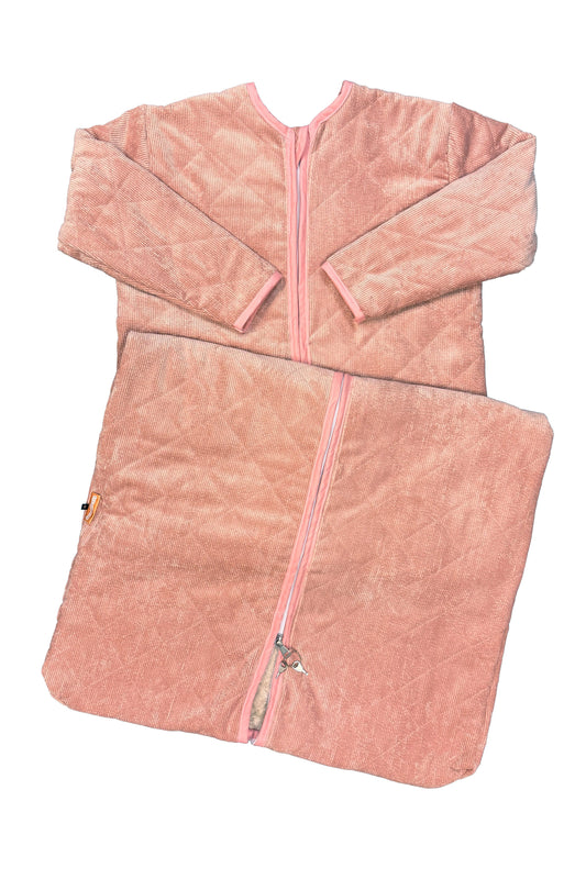 Sleeping Bag Weighted Ribbed Fabric Pink Long