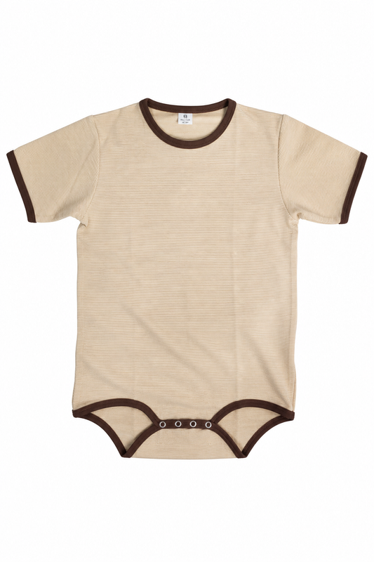 Romper Rib Bamboo cream short sleeves