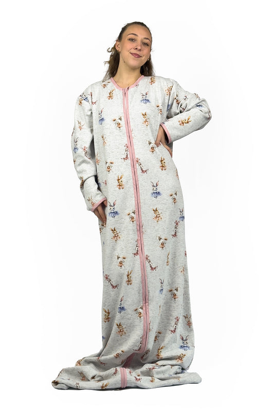 Jogging Slaapzak Ballerina Konijntjes lang + slotje