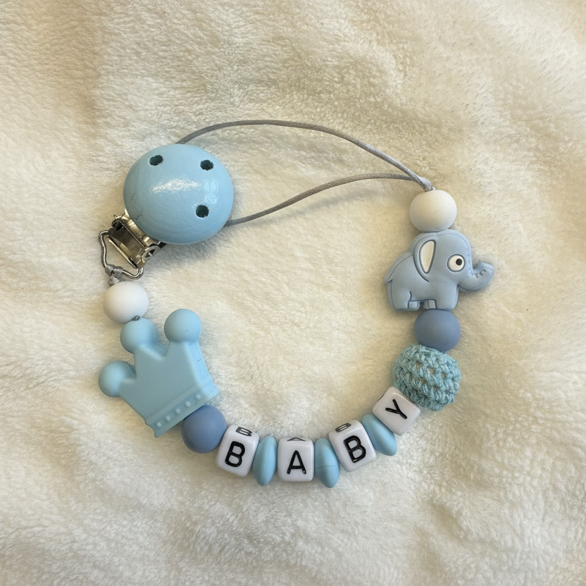 Grote speenknuffel konijn met speenkoord