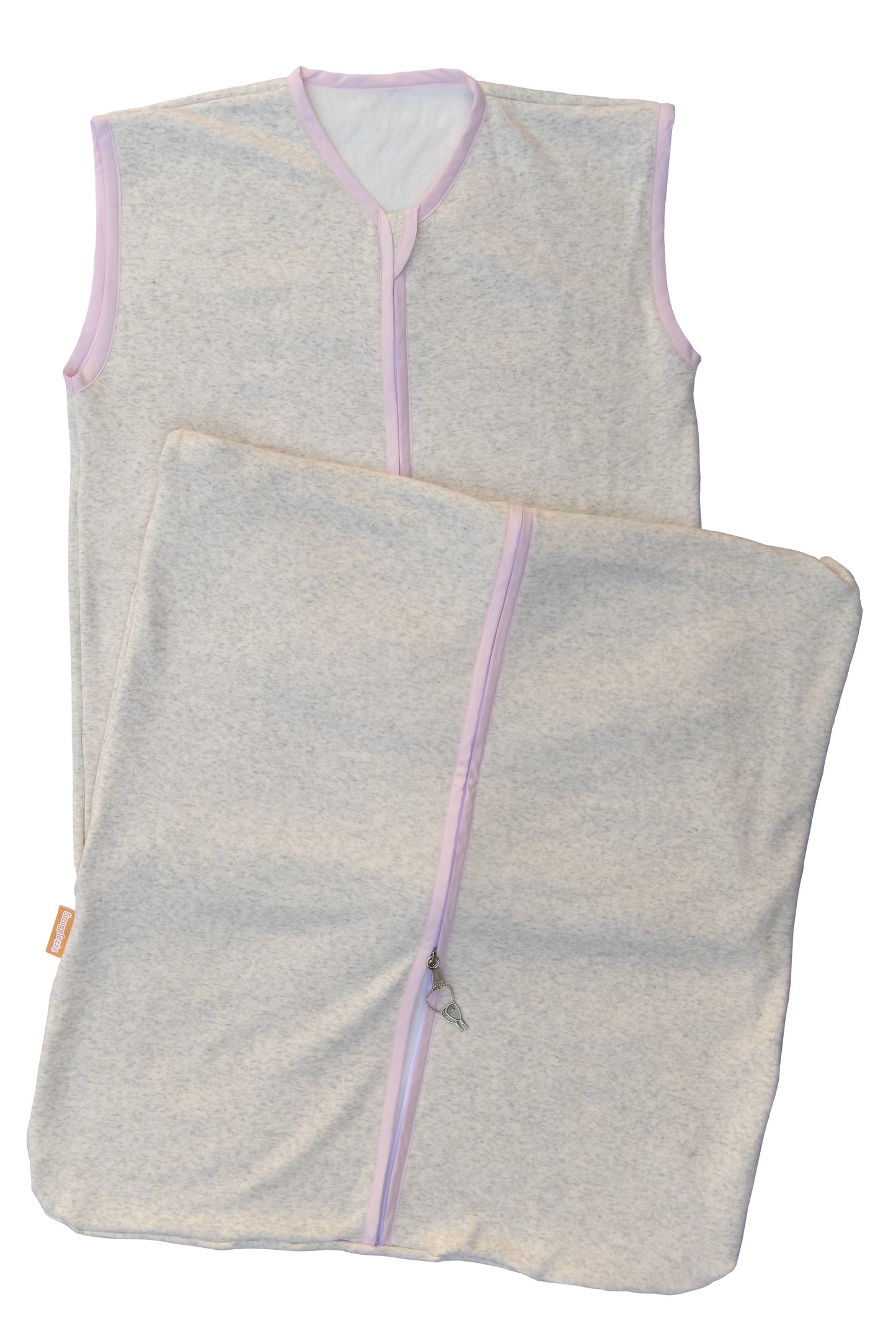 Jogging Sleeping Bag Cream Short Pink with Lock