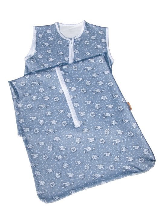 Jogging Sleep Sack Lambs blue short sleeve