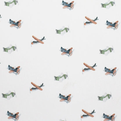 Ribbed Pyjama Airplanes with feet