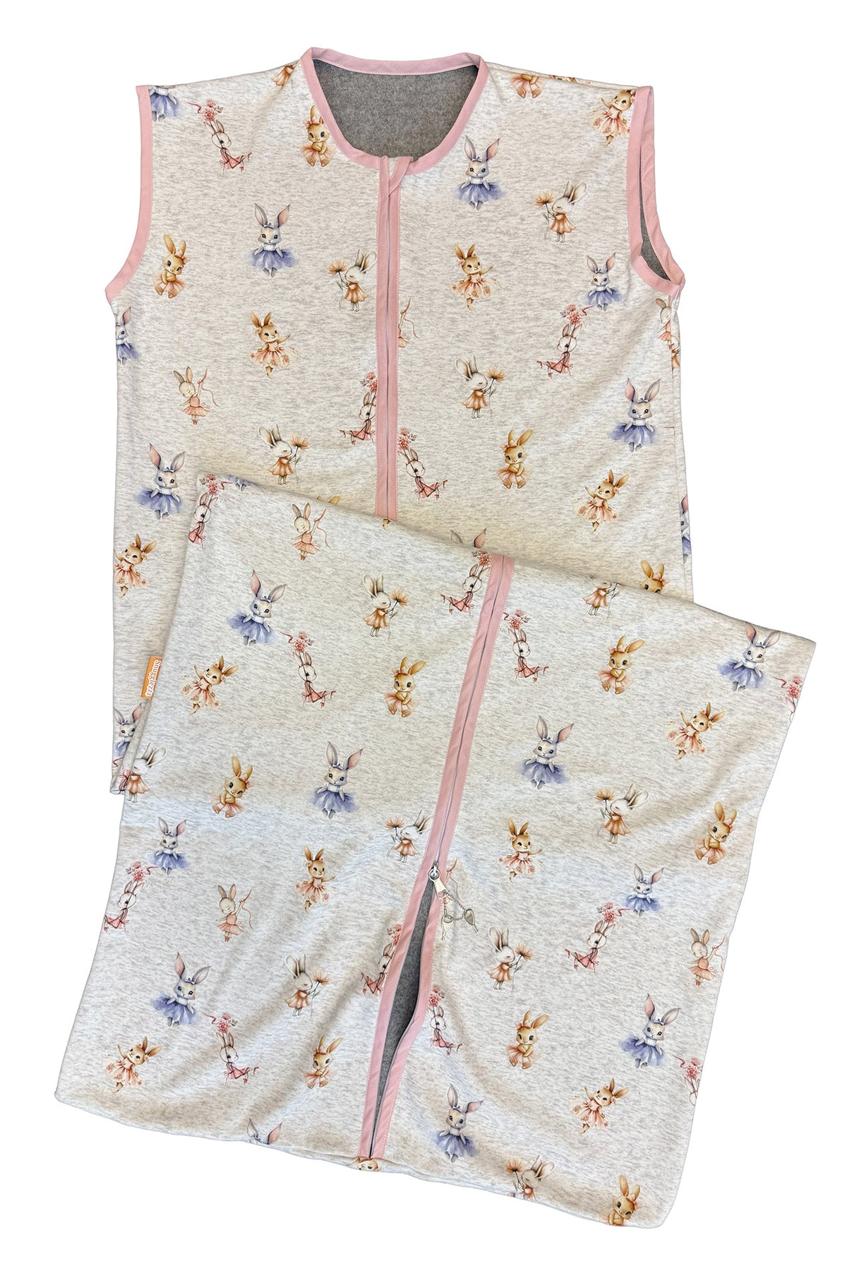 Jogging Slaapzak Ballerina Konijntjes kort + slotje