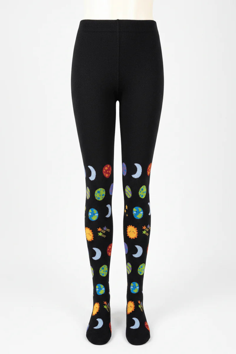 Tights with planet print size M-XL