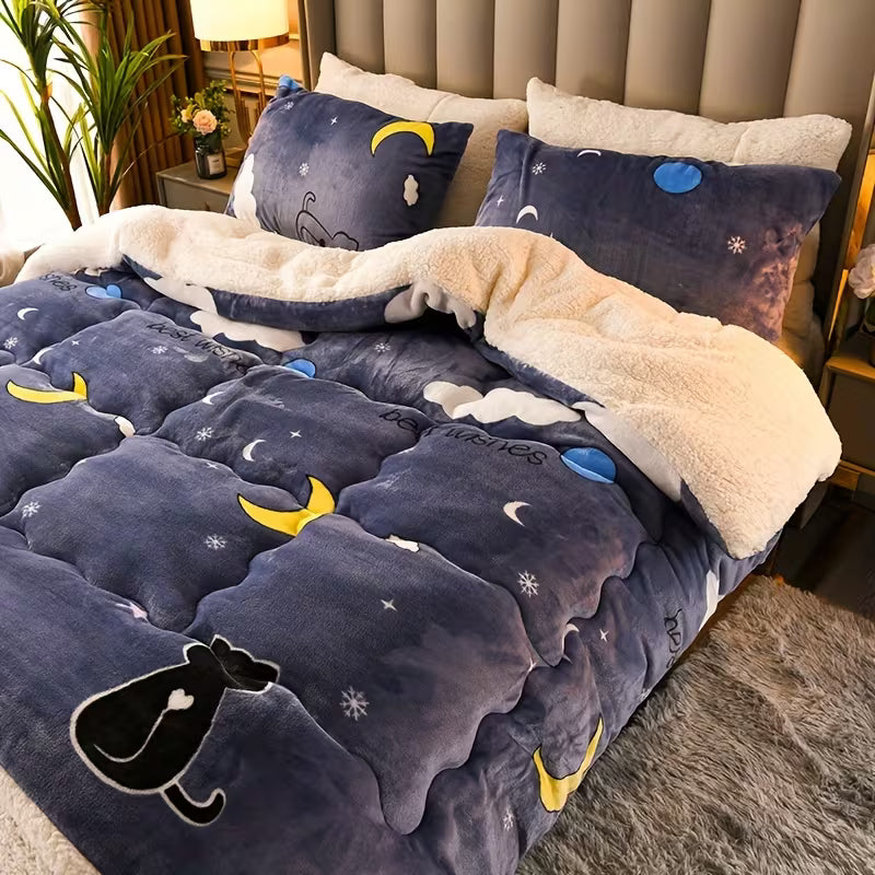 Lined duvet 1-piece cloud and moon