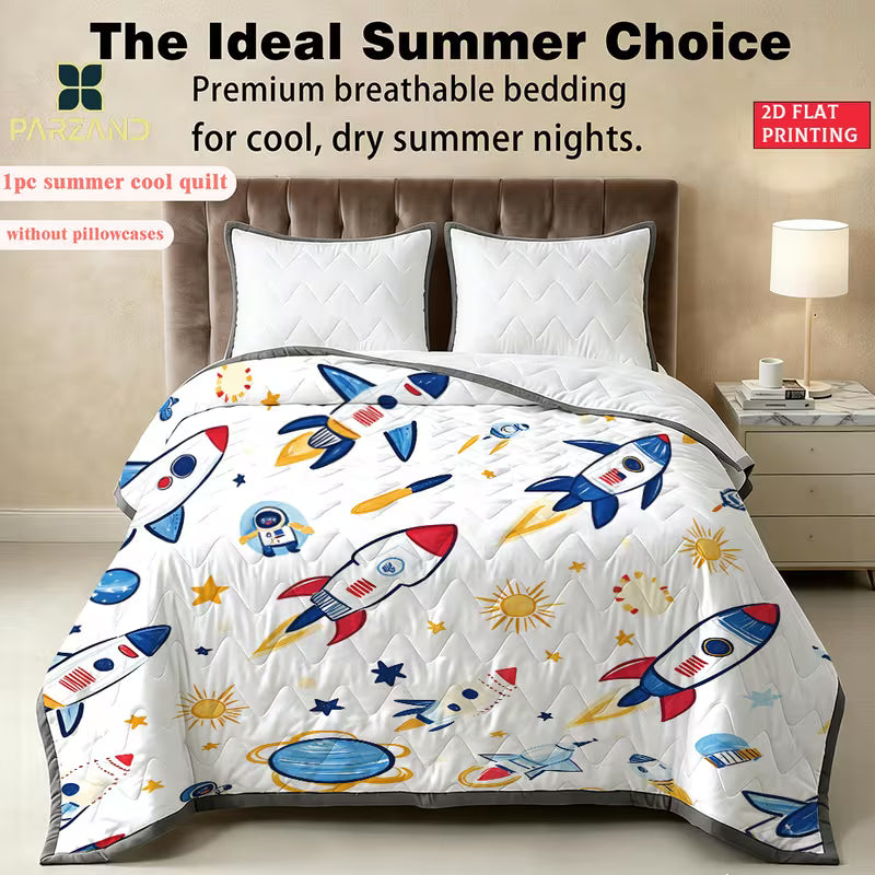 Zomer dekbed met raketprint