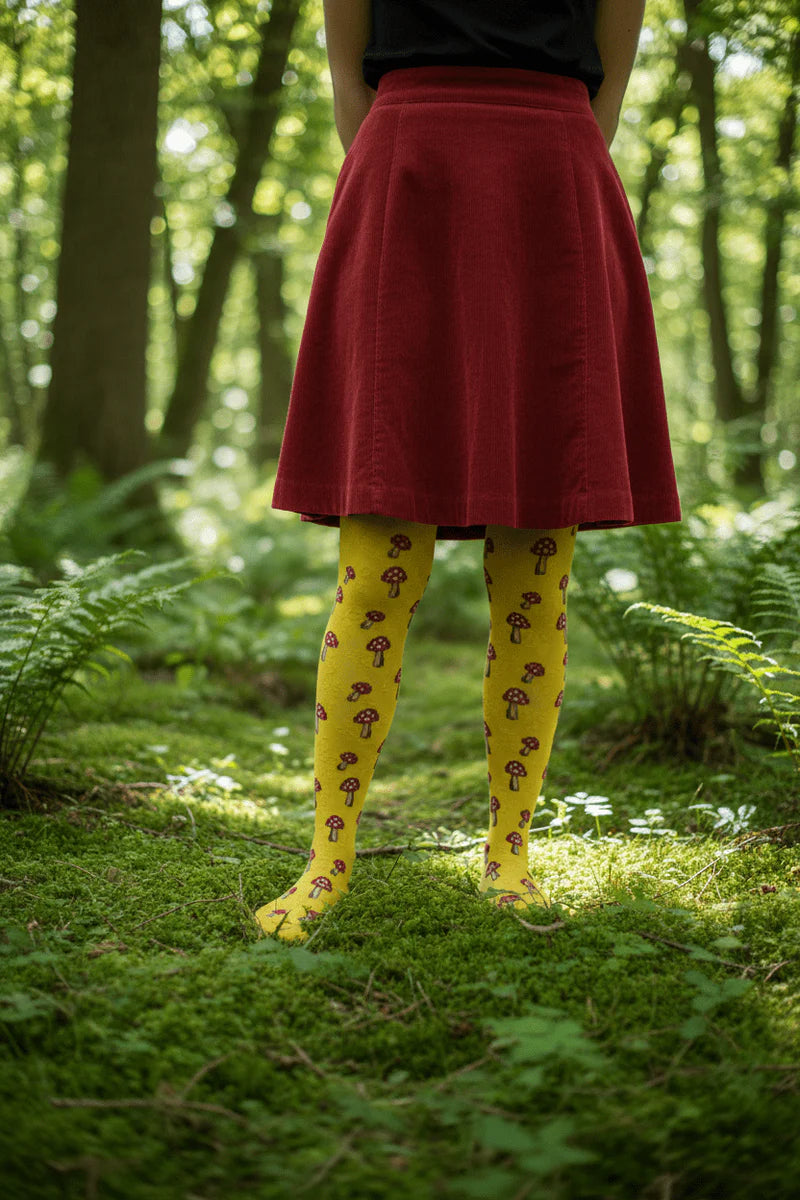 Tights with mushroom print size M-XL