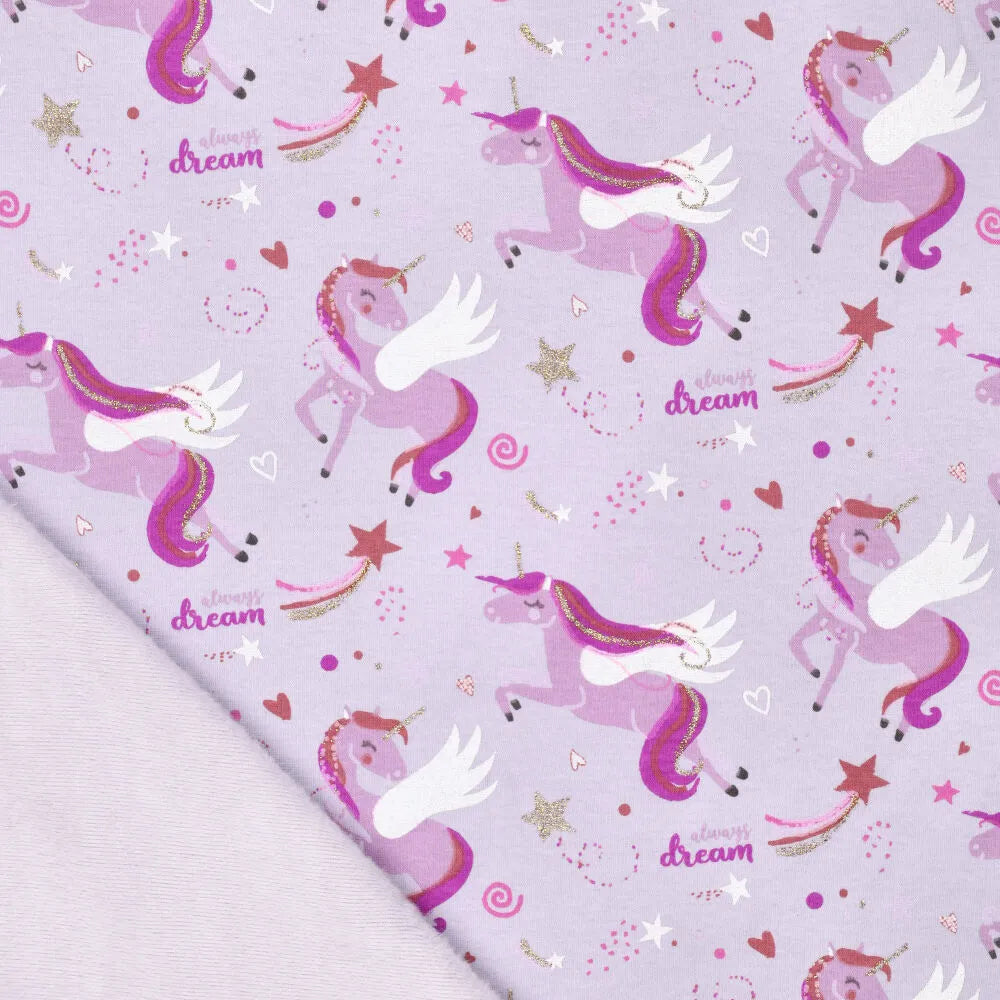 Jogging Sleeping bag unicorn dark pink long with lock