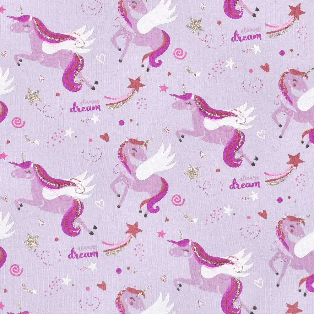 Jogging Sleeping bag unicorn dark pink long with lock